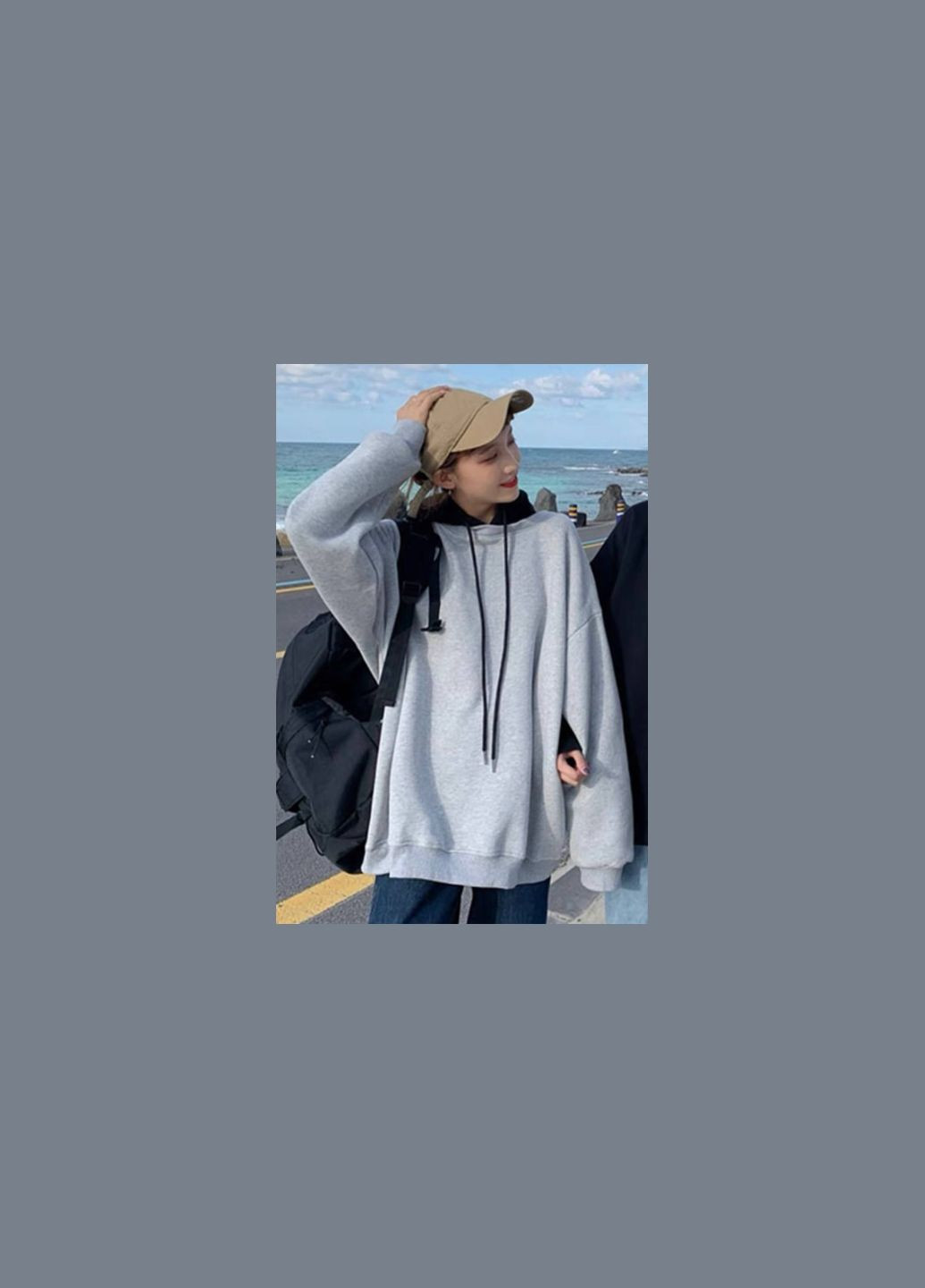 Тонкое худи с капюшоном другого цвета Nositi 1682-13 (348141873)