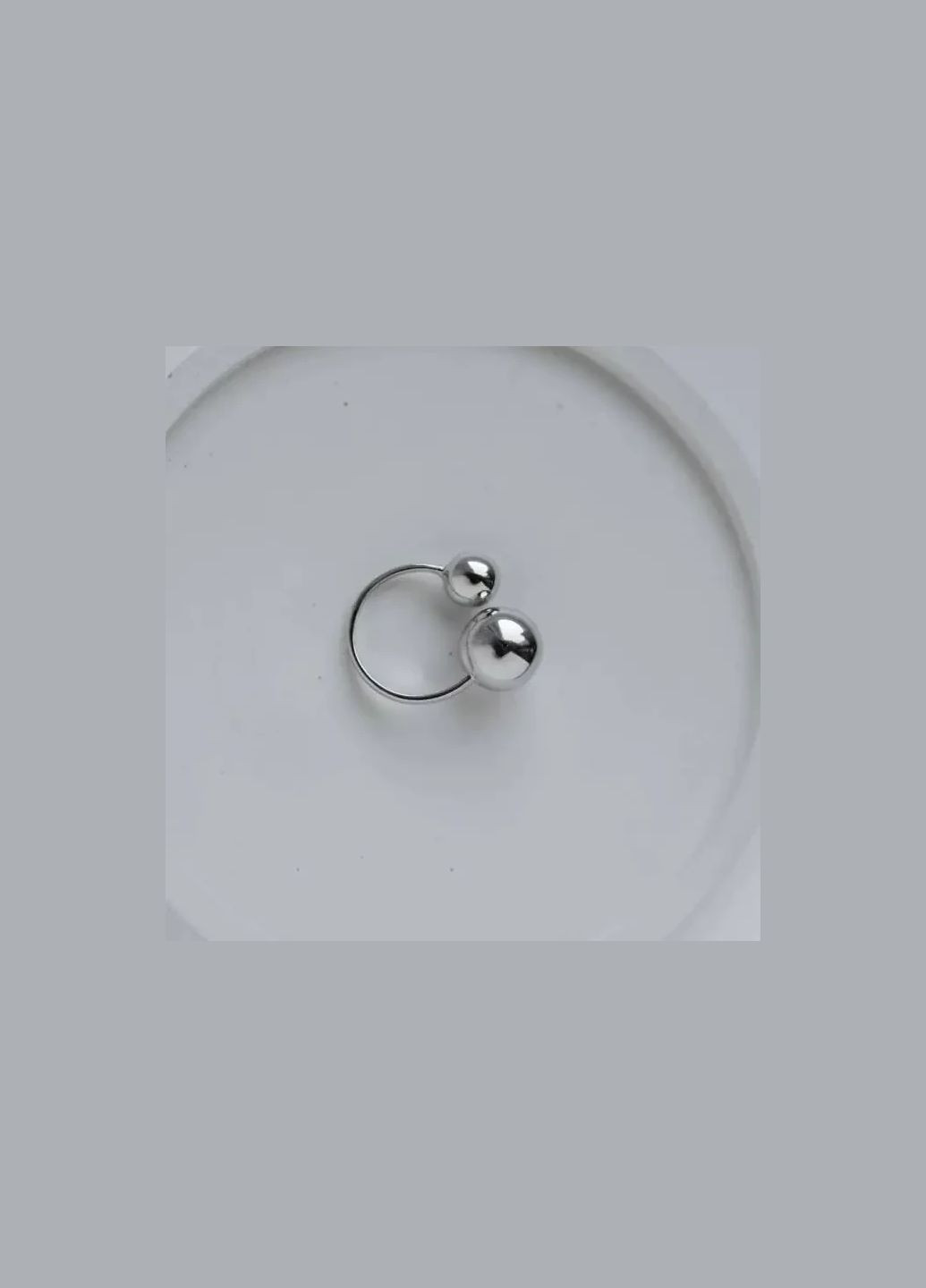 Срібне жіноче кільце "Кульки" Shiny ш1е No Brand (332621518)