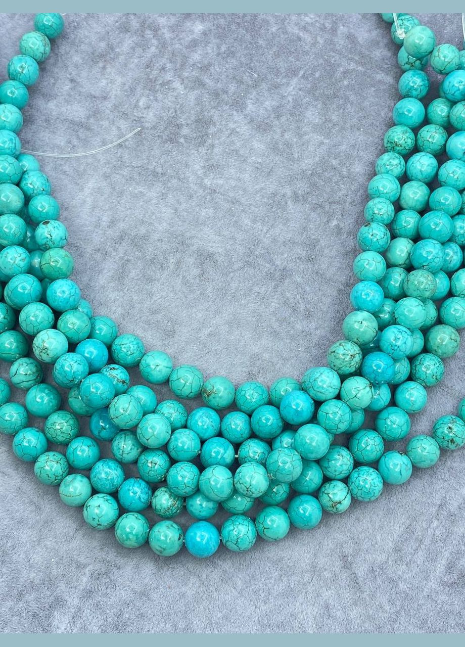 Бірюза на нитці без замка 12 мм 40 см No Brand (312534487)