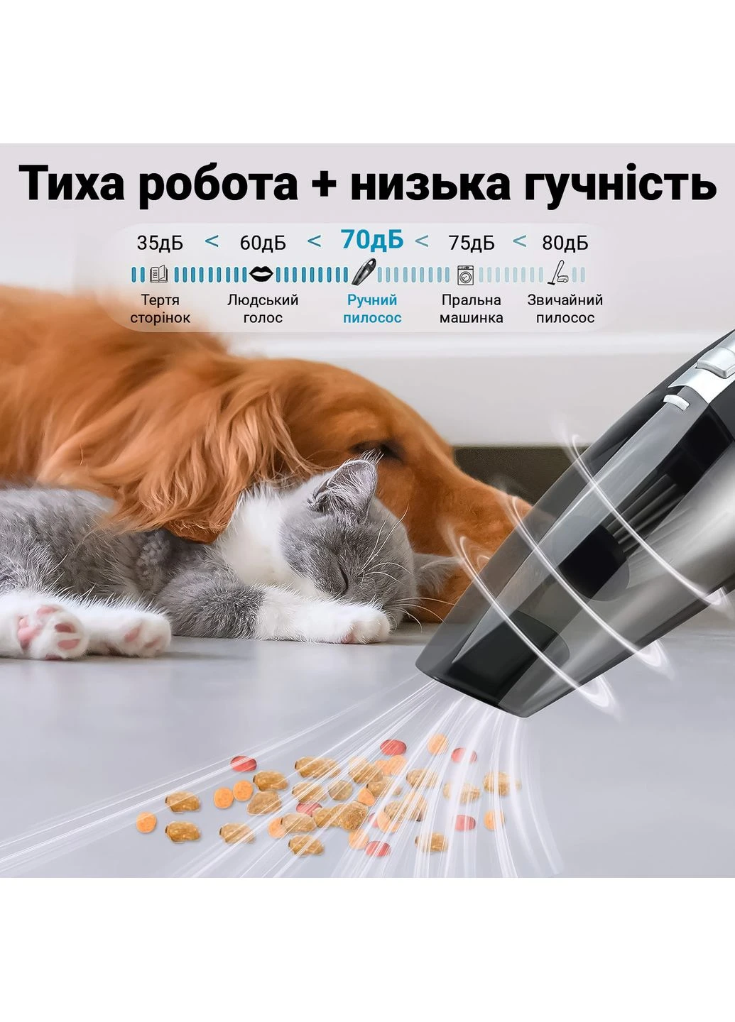 Аккумуляторный автомобильный пылесос W7416, портативный, с сухой и влажной очисткой Podofo (375460902)