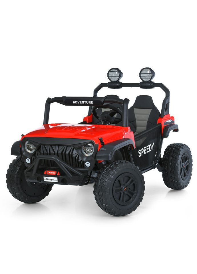 Дитячий електромобіль Джип 2-місний червоний для дітей від 3 років електрокар з акумулятором Bambi Racer (368759506)
