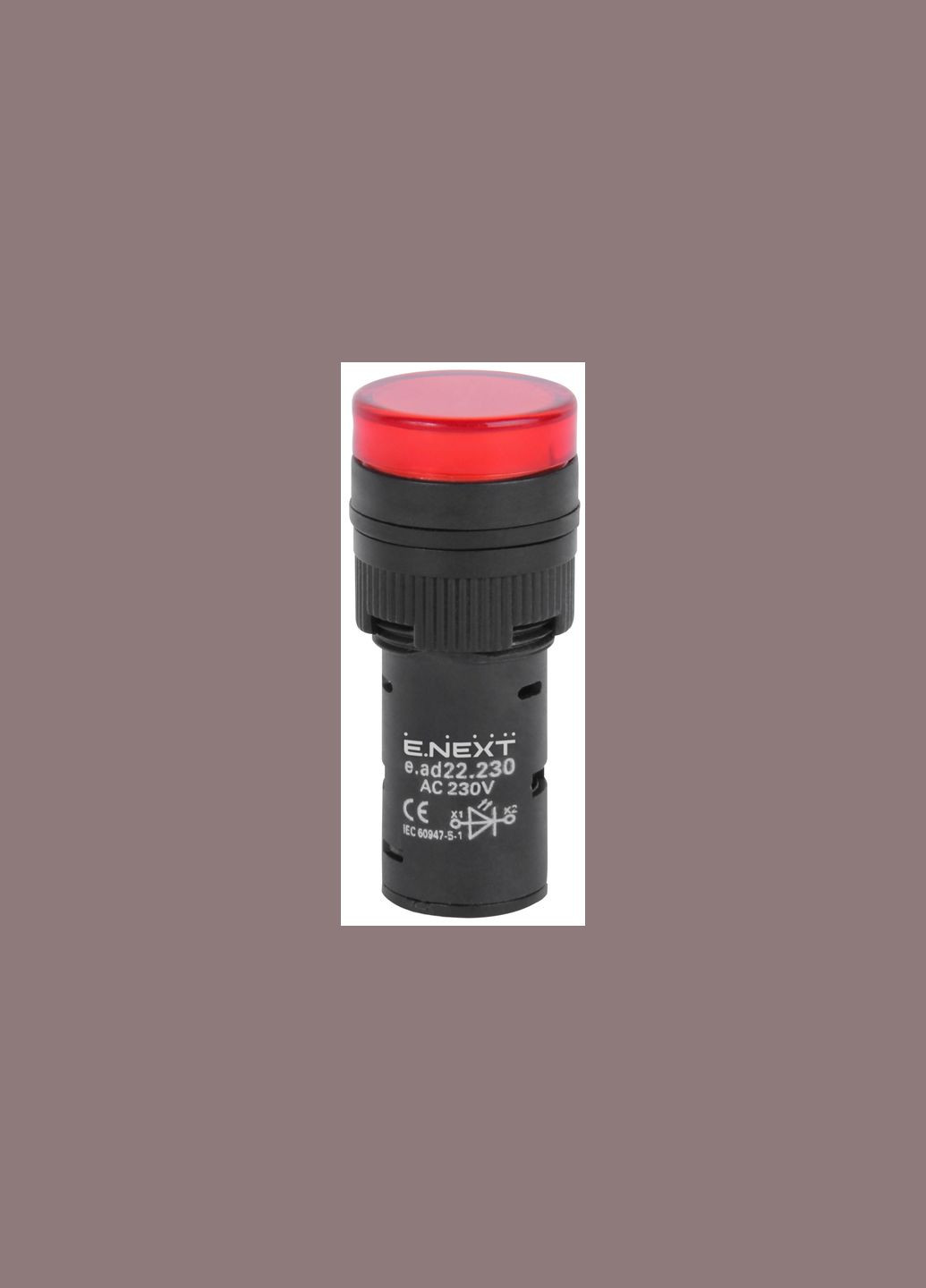 Лампа сигнальна 22мм червоний LED 230V АС [s009023] e.ad22.230.red E.NEXT (344532830)