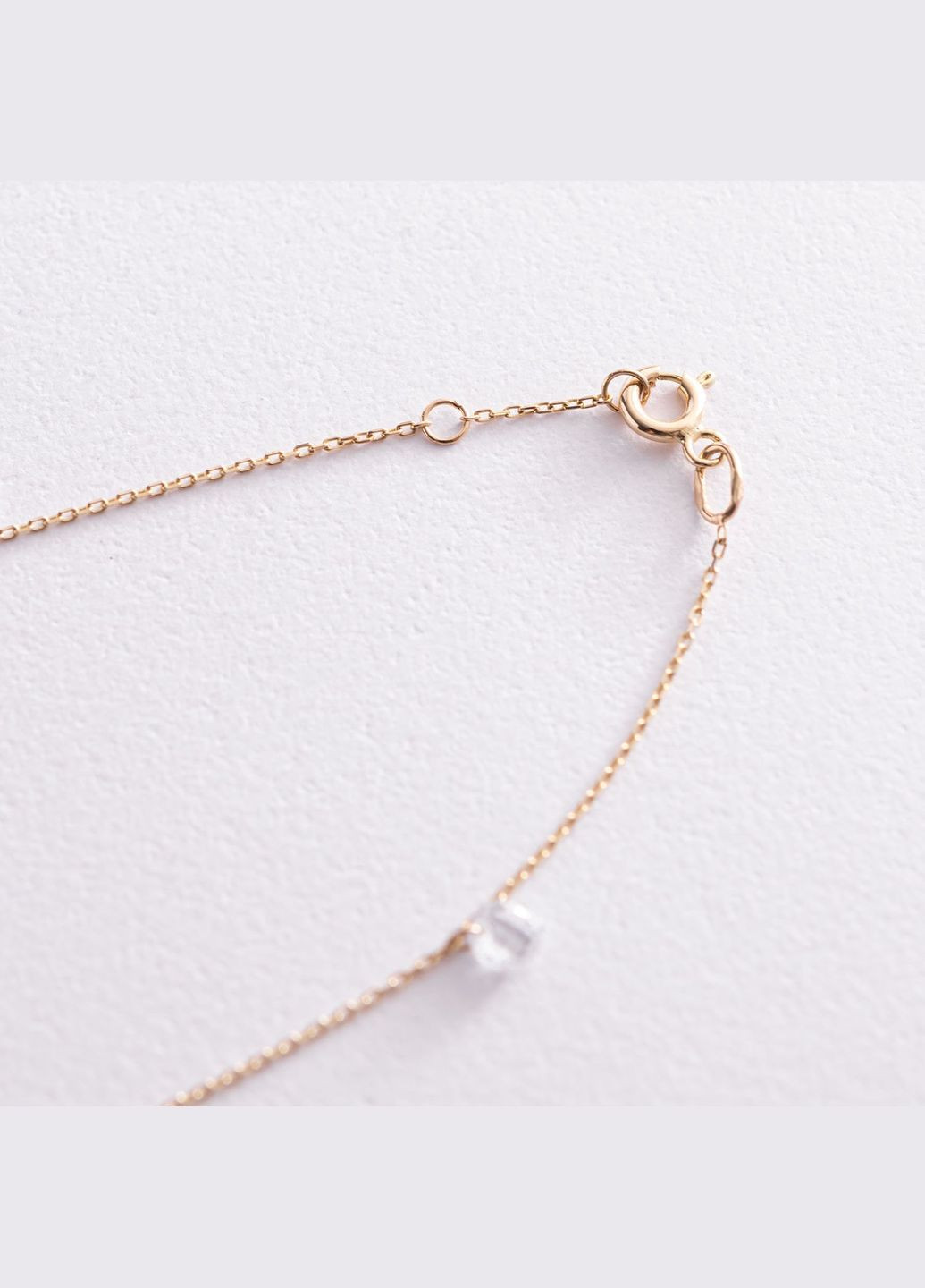 Золотий браслет Пір'їнки на ногу (фіаніти) б04797 24 24 Oniks (334688635)