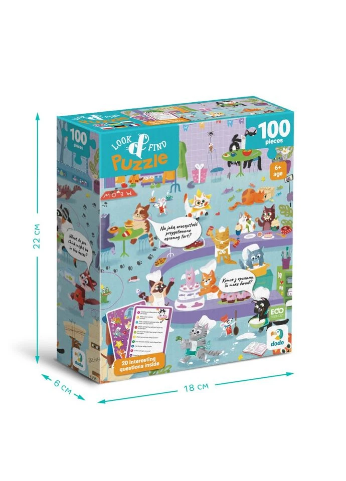 Детский Пазл Ищи и Находи "Кошачье Кафе" Toys 300667, 100 Элементов Seli Dodo (394392760)