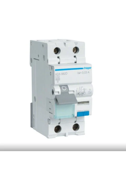 Дифференциальный автомат 1P+N 6kA C-32A 30mA (ADA982D) Hager (397004542)