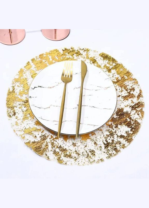 Серветки сервірувальні круглі Leeseph Gold 33 см 10 штук Malva (300860410)
