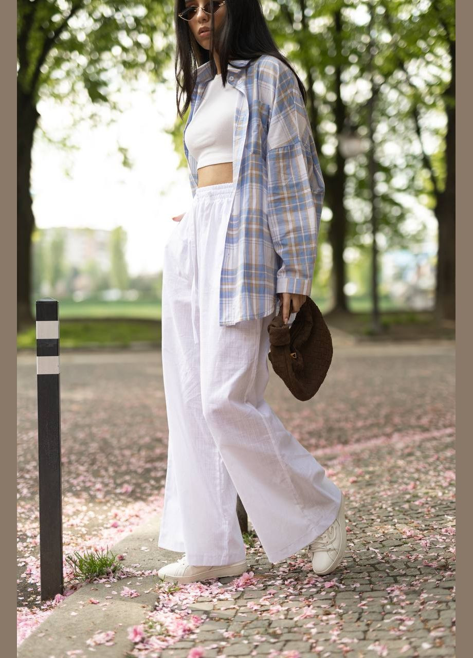 Голубой повседневный рубашка в клетку Avanti с длинным рукавом