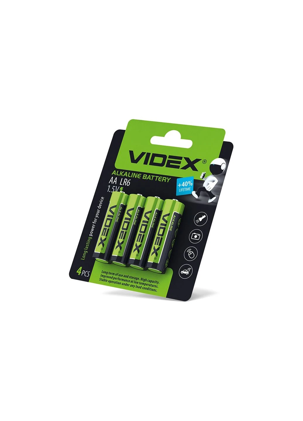Батарейка лужна Videx LR06/AA 4шт в упаковці VP (381502802)