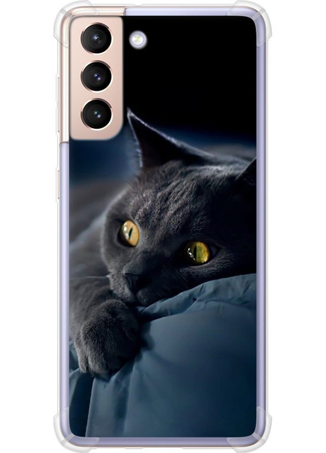 Силикон с усиленными углами чехол 'Дымчатый кот' для Endorphone Samsung Galaxy S21 (265227304)