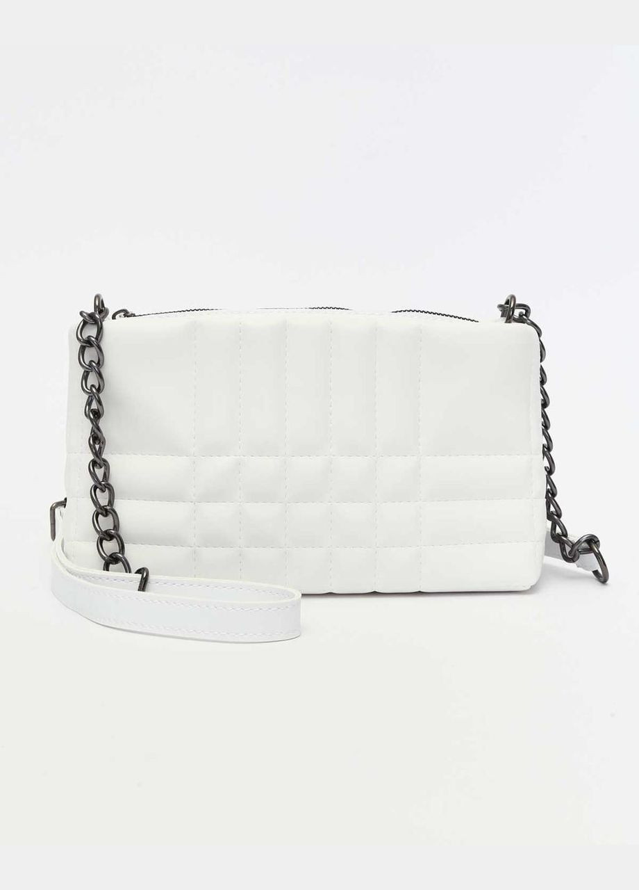 Біла жіноча сумка через плече стьобана з ремінцем на ланцюжку «Луїза» WeLassie (298571379)
