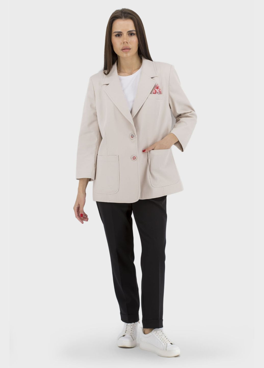 Жіночий класичний піджак з котону з рукавом 7/8 Quinto (, ), 42691 No Brand (331785577)