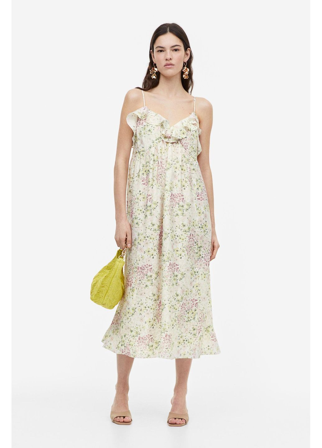 Білий сукня літо,білий в квіти, H&M