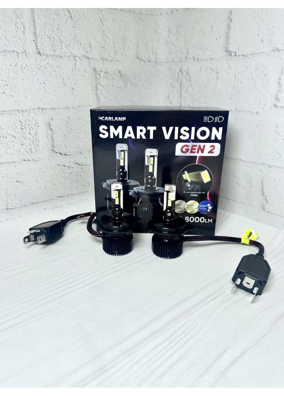 Светодиодные автолампы H4 Carlamp Vision Gen 2 LED 8000Lm 6500K (SMGH4) Smart (392718333)
