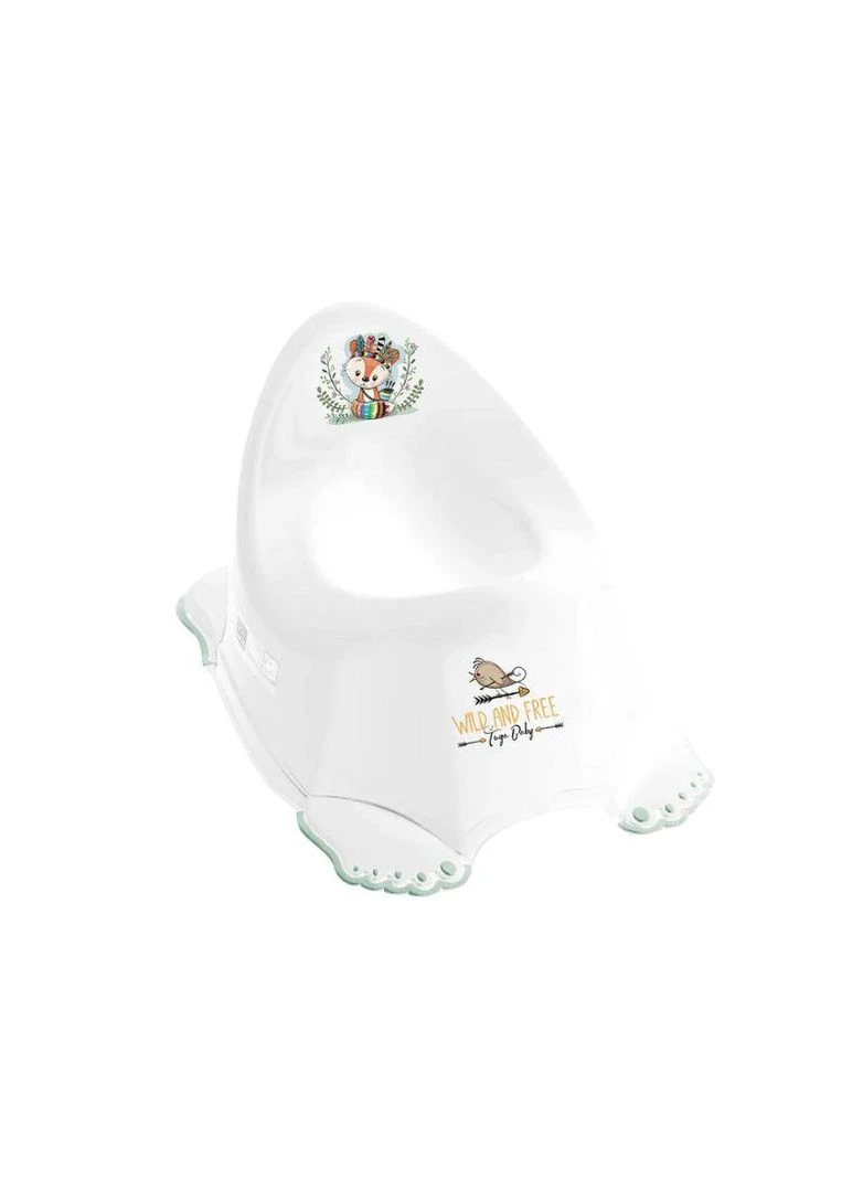 Детский горшок с музыкой антискользящий WILD&FREE LITTLE FOX white green Tega Baby (374973405)