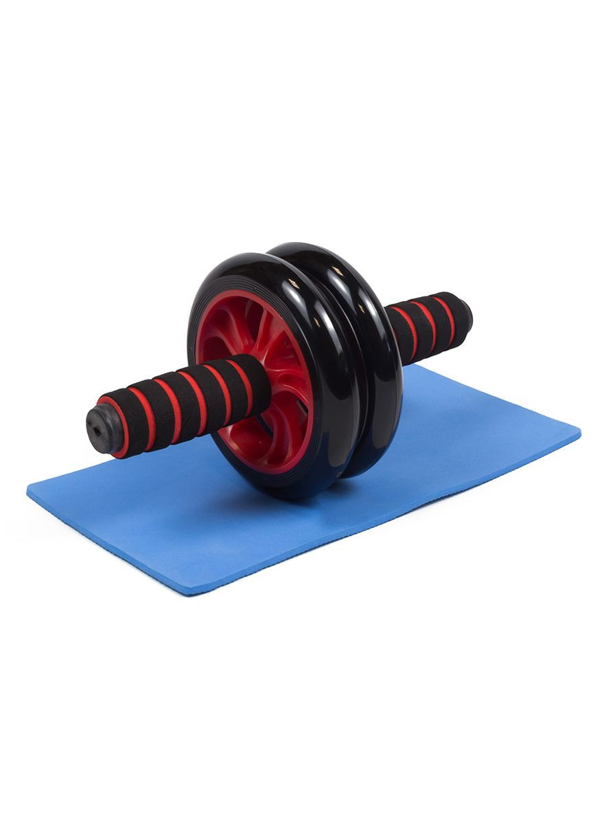 Ролик для пресу подвійний EasyFit з килимком Червоний Profi (340273459)
