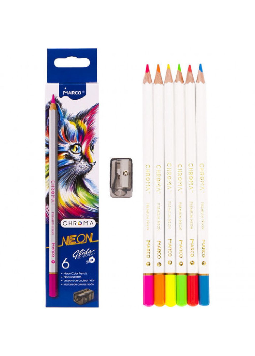 Олівці "Chroma Neon" 6 кольорів Marco (300841971)