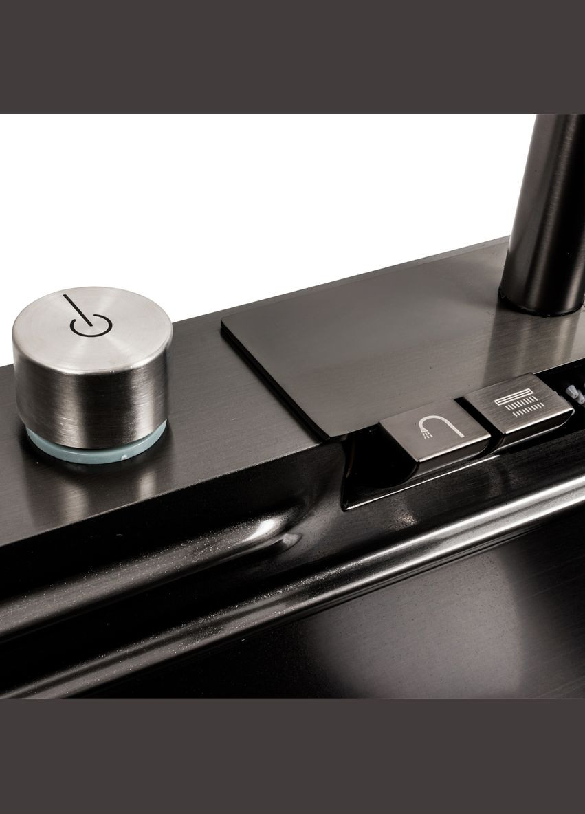 Кухонная мойка 75*45G черная Handmade "Водопад" Platinum (336936430)