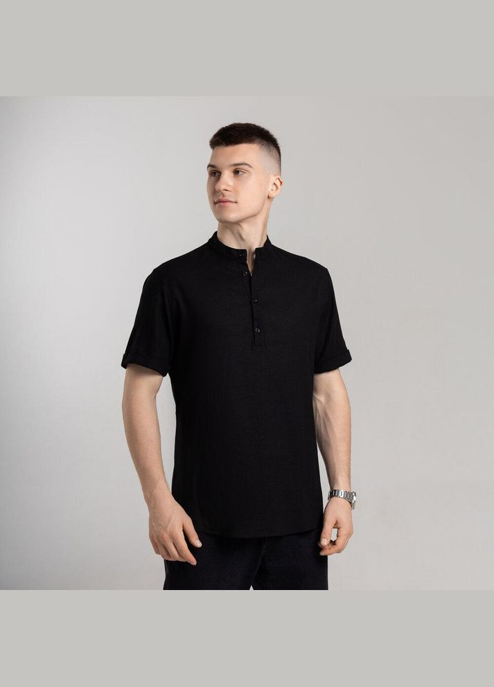 Черная повседневный рубашка однотонная Freedom