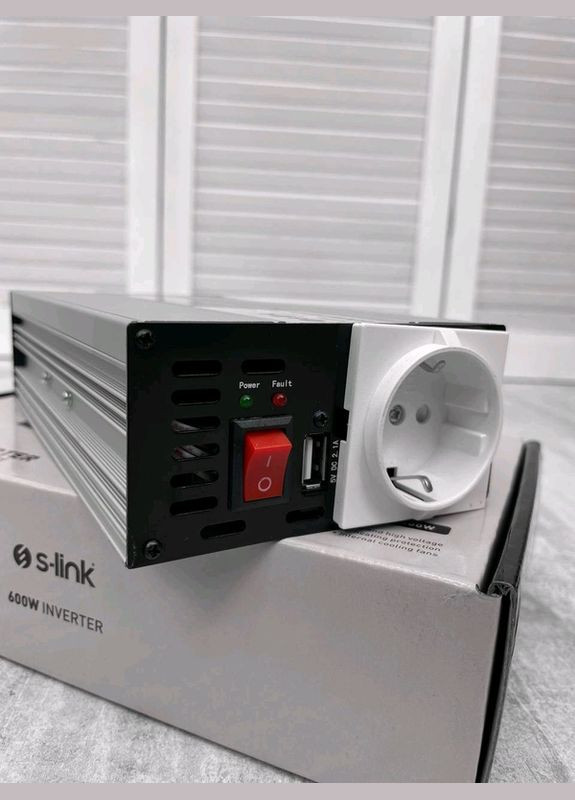 Інвертор автомобільний 600w 12v перетворювач (1756375641) S-link (335008789)