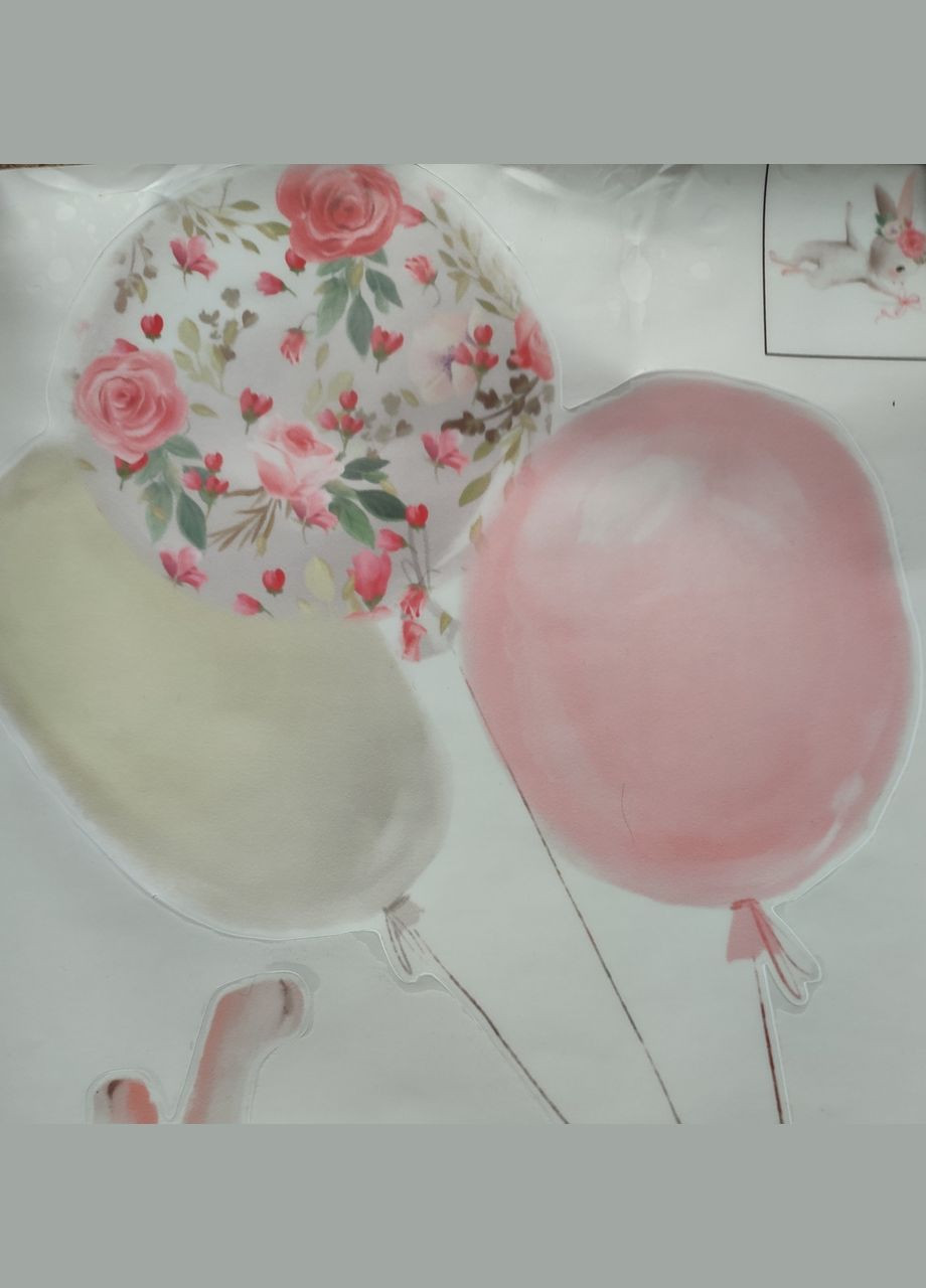 Вінілові наклейки на стіну Зайчик із повітряними кульками (лист 30 х 60 см) Б182-6 No Brand (305593711)