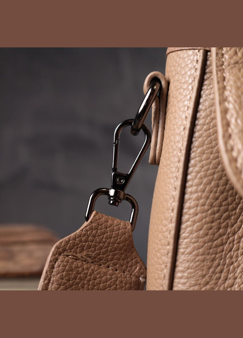 Жіноча кроссбоді з фактурним клапаном із натуральної шкіри біла 22329 Vintage (329197615)