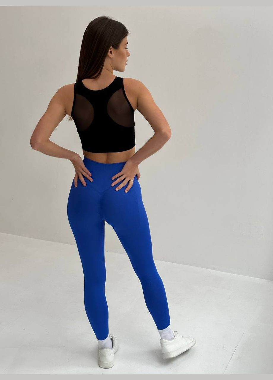 Женские лосины для фитнеса синие No Brand Лосини (318534277)
