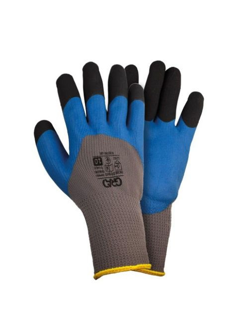 Рукавички робочі трикотажні (сині), латексне спінене покриття (чорний) р. 9445745 Grad (305687899)