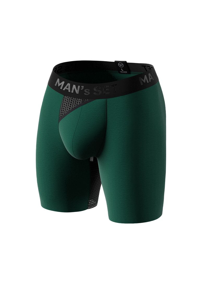 Мужские анатомические боксеры из хлопка с сеткой,, темно-зеленый BBL140-13 MAN's SET Anatomic Long 2.0 Black Light, Black Series (367055522)