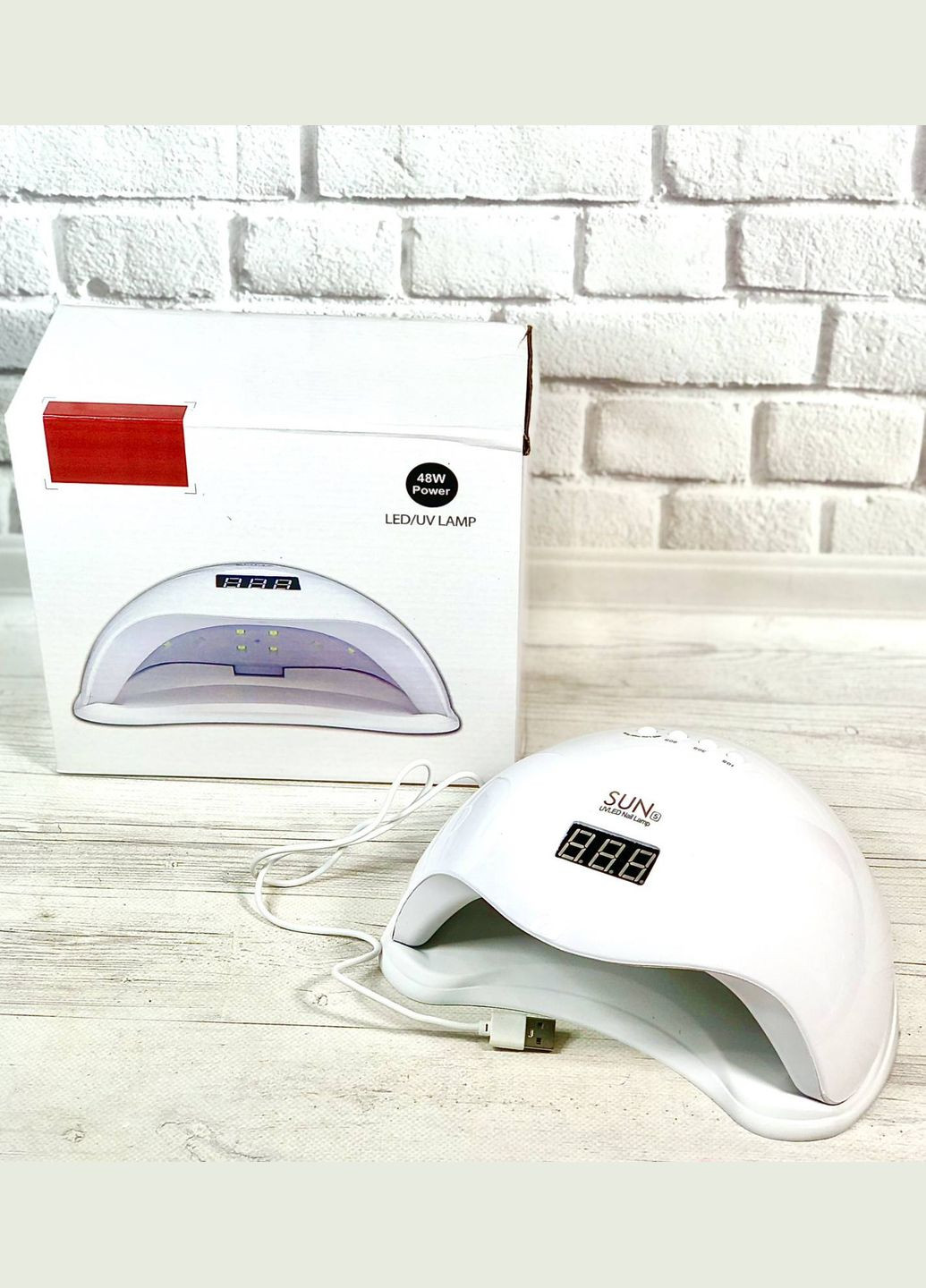 Лампа для манікюру UV+LED 5 White (біла) живлення від USB, 48 Вт Sun (299150650)