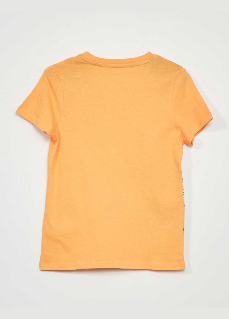 Оранжевая футболка,оранжевый с принтом, Kiabi