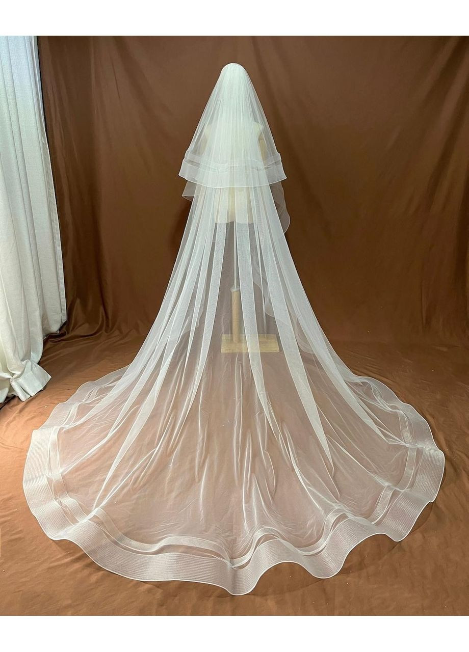 Фата зі стрічкою біла, айворі No Brand (369162660)