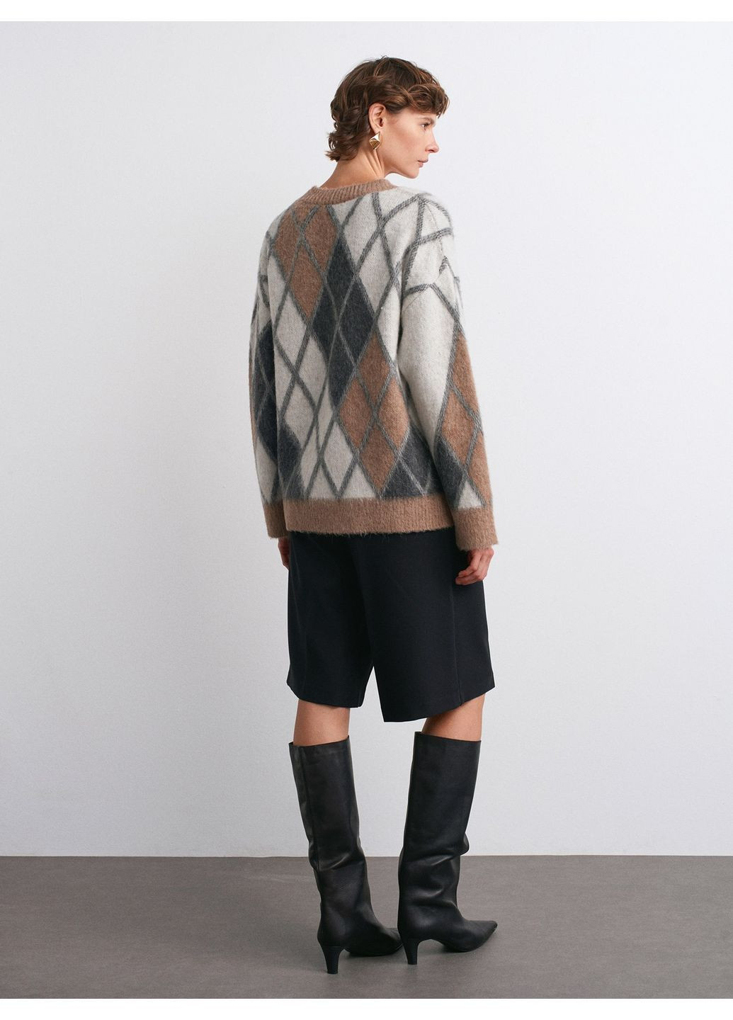 Кардиган з ромбоподібним візерунком з альпаки Dilvin (366065566)