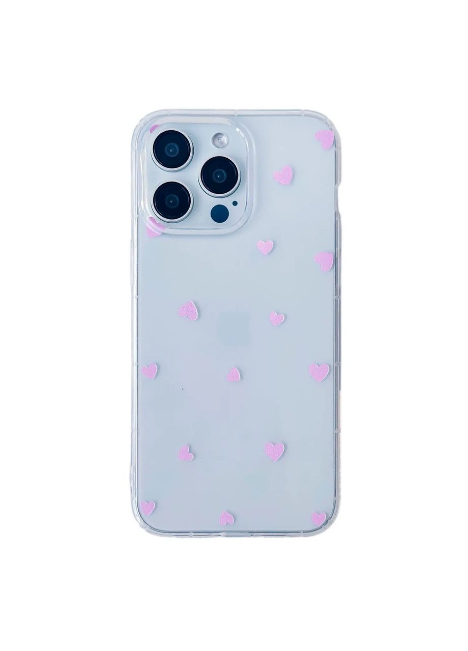 Чохол Transparent in Hearts для iPhone X/Xs Фіолетовий No Brand (319301988)
