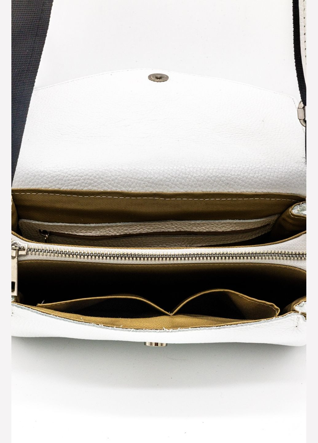 Сумка багет каркасная широкий ремень кожаная средняя белая 1757 9181 ARTiS Bags Сумка (328082993)