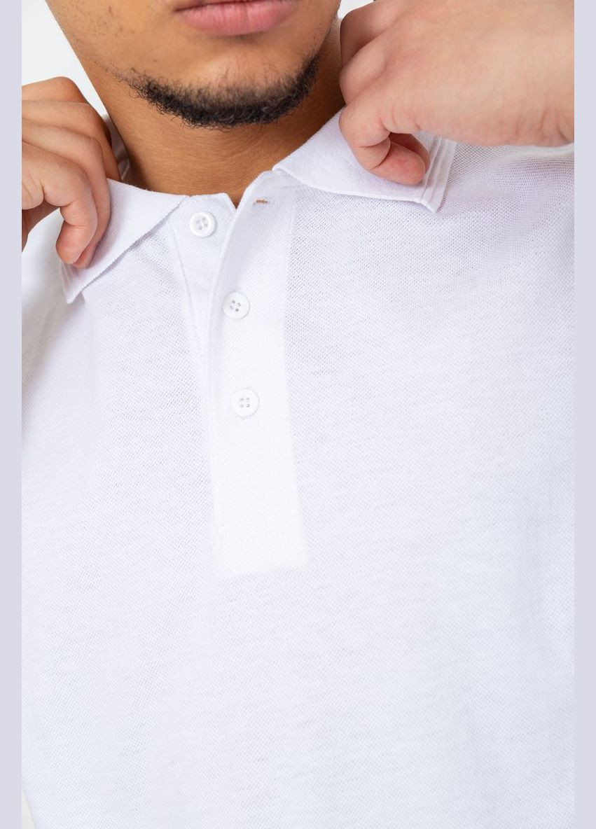 Біла поло чоловіче однотонне електрик розмір 4xl (sku_244r015) з коротким рукавом No Brand