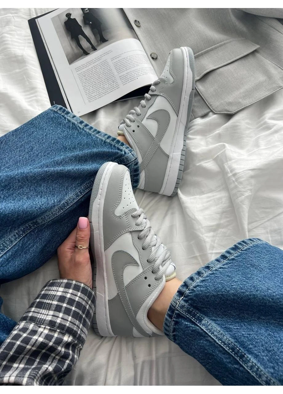 Білі літні кросівки nike sb dunk low white grey найк сб данк No Brand