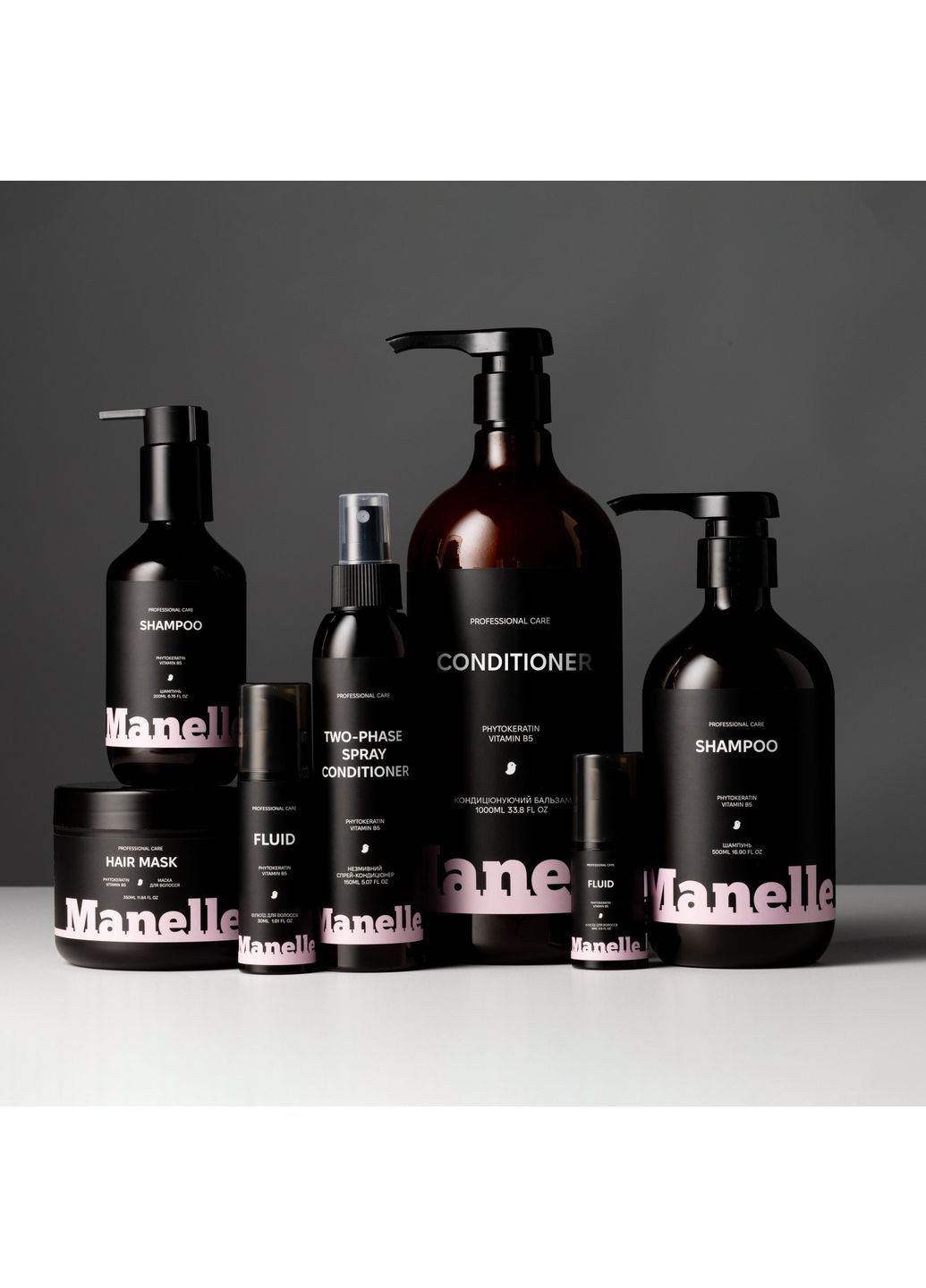Безсульфатний шампунь Рrofessional care Phytokeratin vitamin B5, 1 л Manelle MN_SHP_PKVB_1000 (367019889)