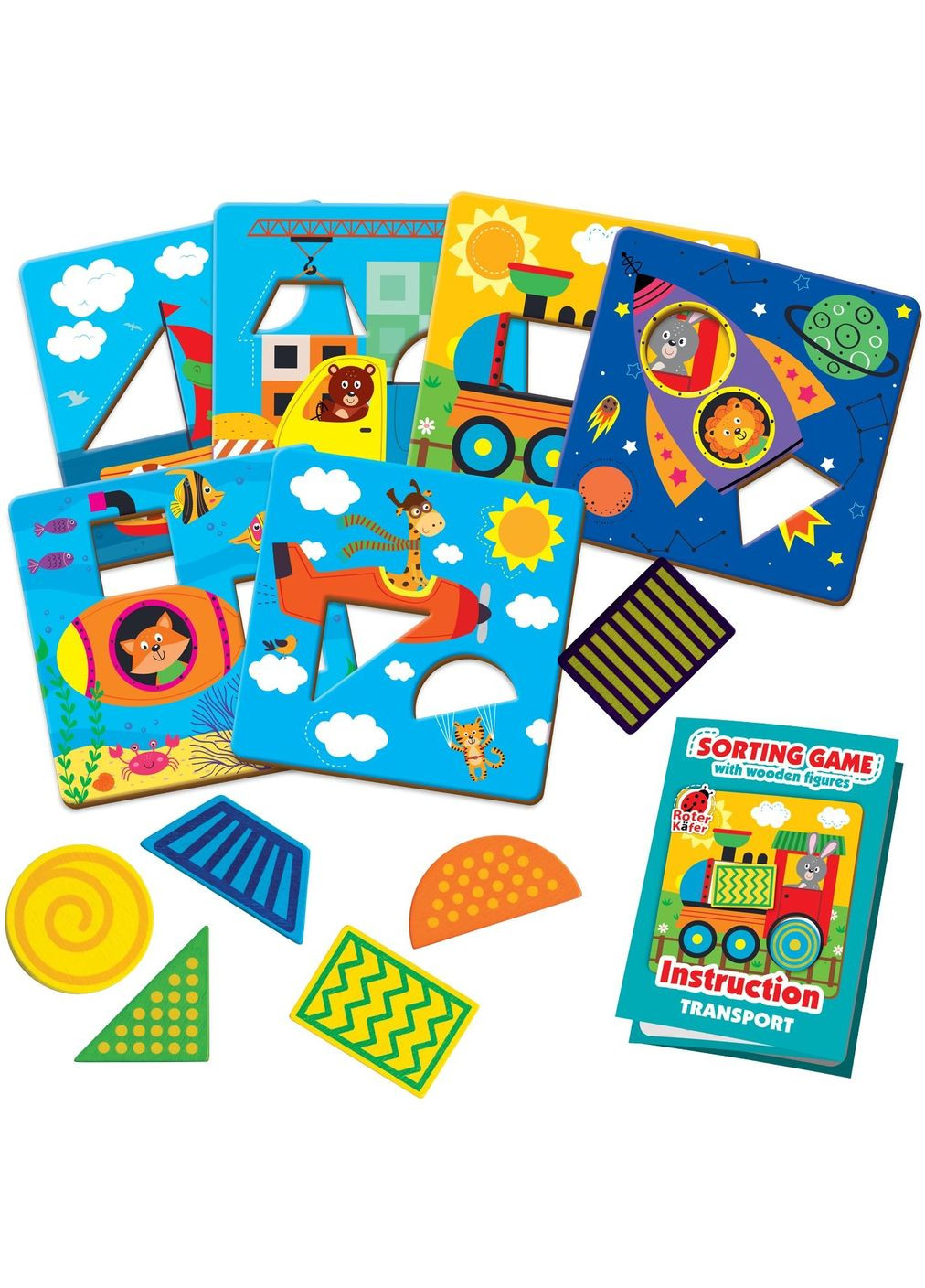 Игра-сортер Транспорт с деревянными фигурами () Roter Kafer RW4203 (328399400)