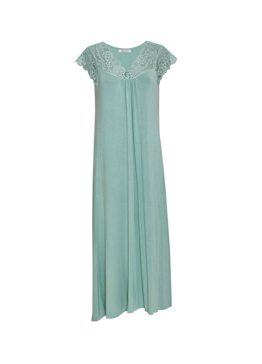 Мятная домашний рубашка однотонная Nora Rose с коротким рукавом