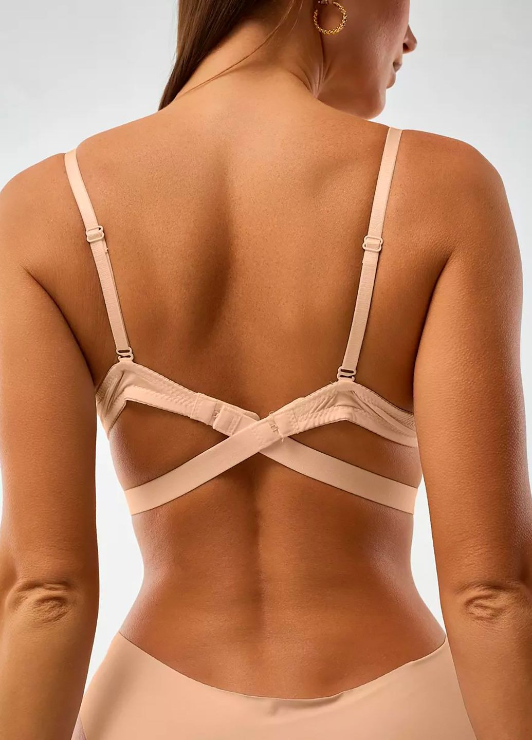 Бежевый базовый бесшовный бюстгалтер-трансформер Veronica с косточками