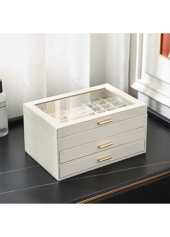 Шкатулка SP-01223 для украшений и ювелирных изделий трехуровневая 26,5*18*13,5 см White Casegrace (360456809)