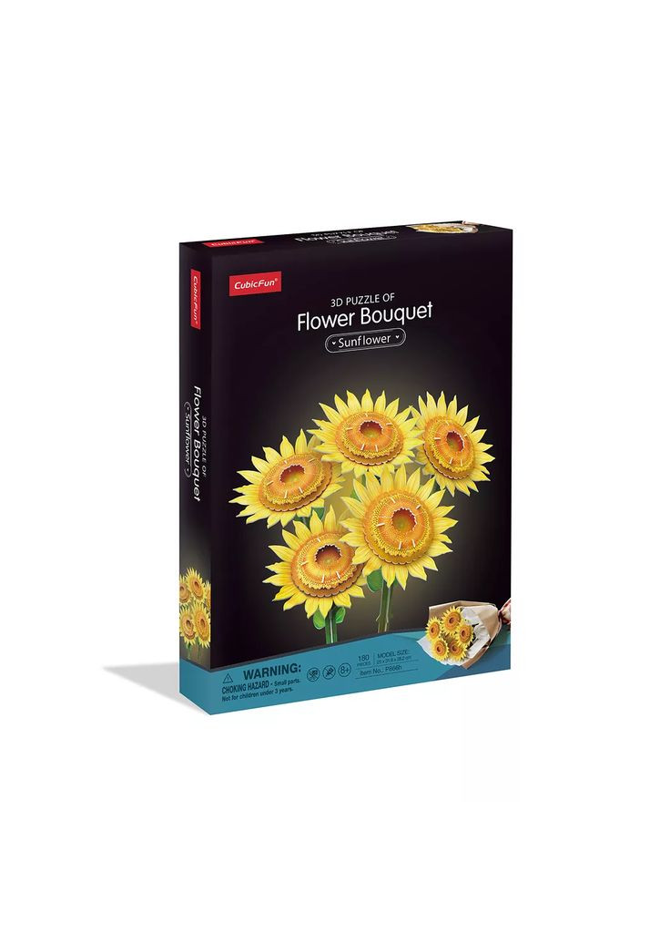 Трехмерная головоломка-конструктор Букет цветов Желтые подсолнухи (P866h) CubicFun (364487979)