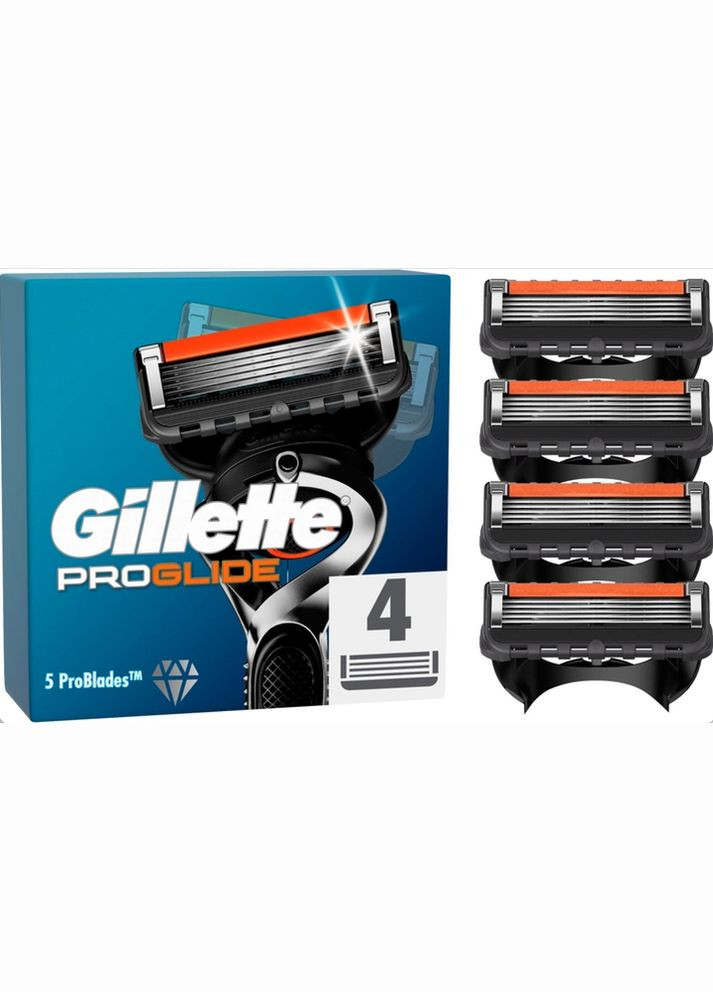 Сменные мужские кассеты для бритья (лезвия картриджи) 4 шт Gillette ProGlide (324624371)