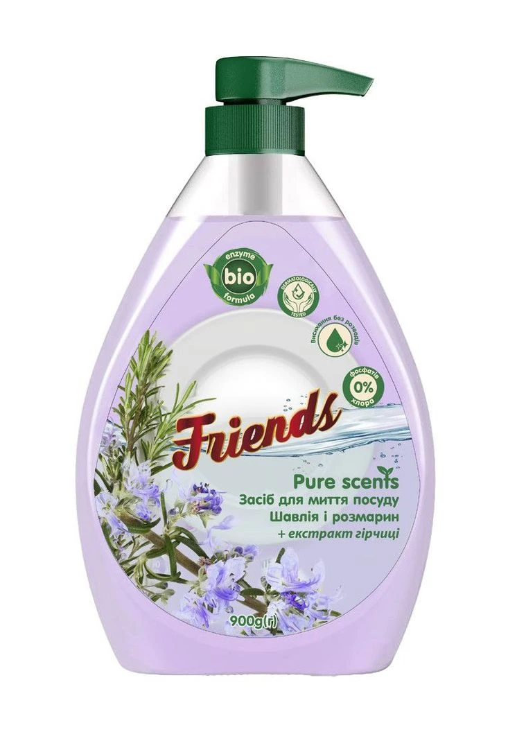 Второе средство д/м посуды Friends Pure scents 900г Шалфей и розмарин (Срок доставки до 10 дней!) MIC (388330747)