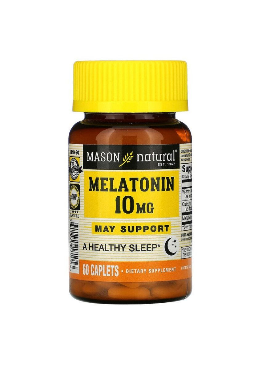 Мелатонін 10 мг, Melatonin,, 60 таблеток Mason Natural (315145921)