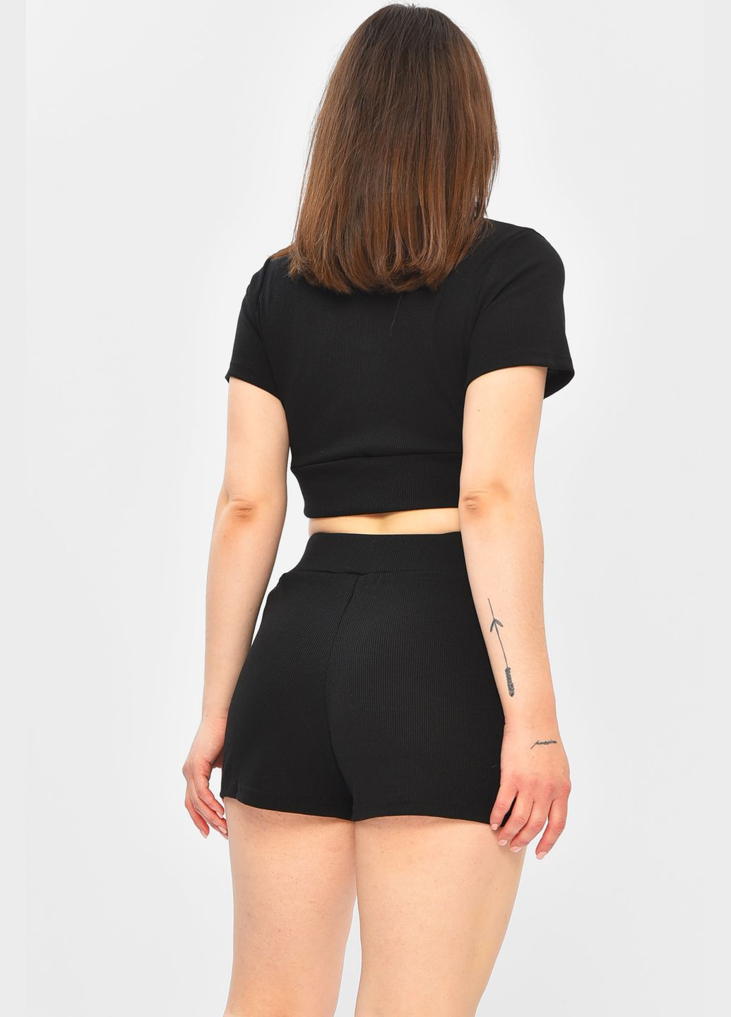 Костюм женский однотонный черного цвета Let's Shop (335007267)