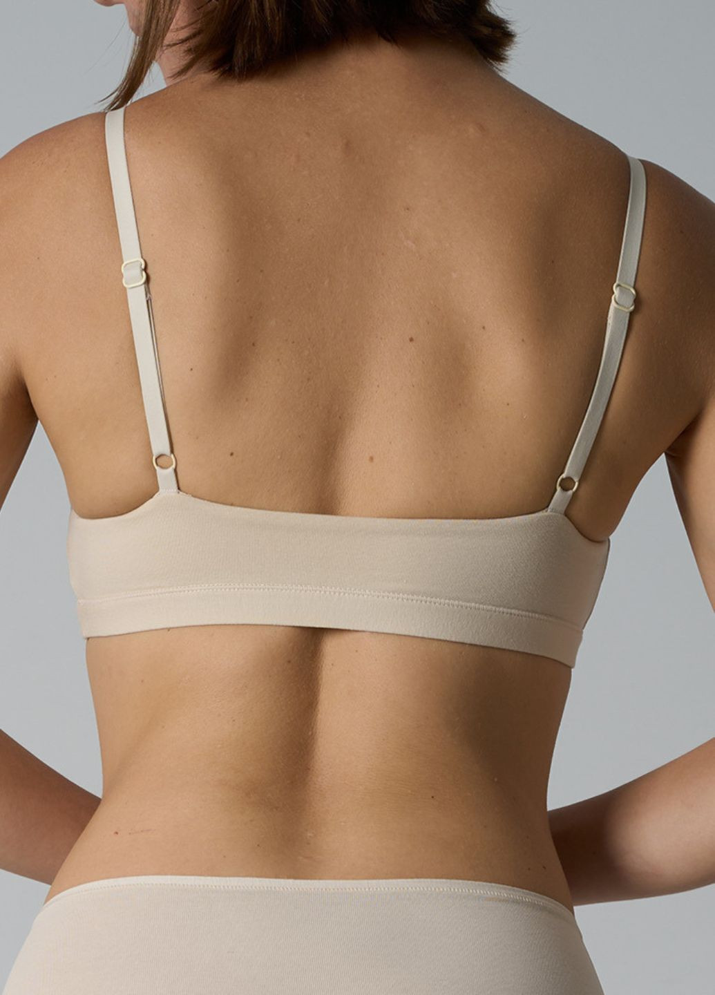 Бежевый топ хлопковый женский топ софт, однотонный бралет для повседневности, Strunka без косточек хлопок