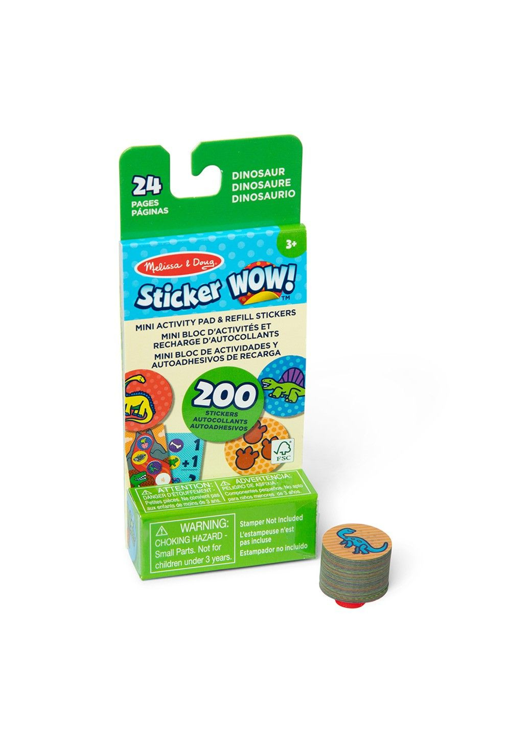. Sticker WOW: Набір з мініблокноту та запасних наліпок для штампу «Динозаври» Melissa & Doug (360767894)