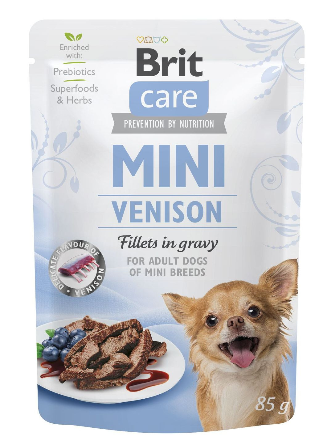 Консервы Dog Mini Fillets In Gravy для взрослыx собак малыx и миниатюрныx пород с олениной 0.085 кг Brit Care (279562308)