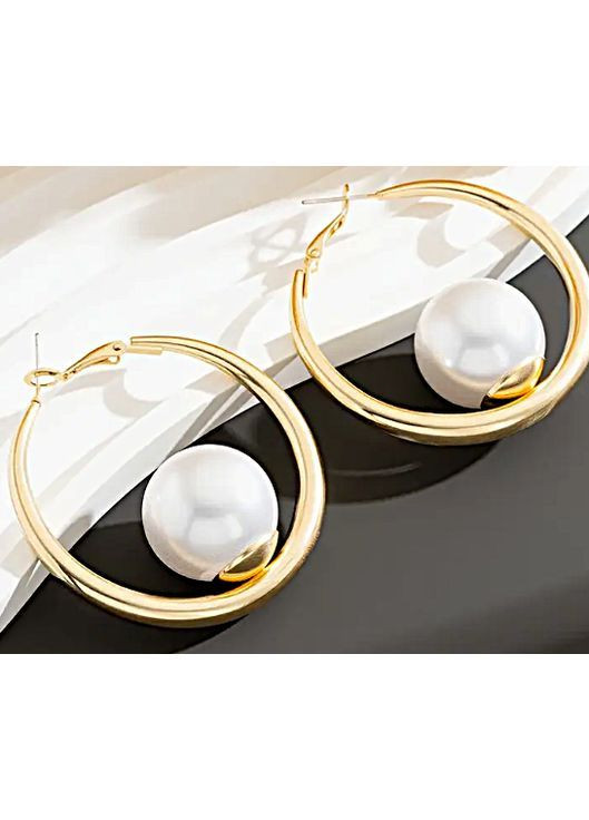 Сережки біжутерія Кільця з намистинами No Brand (366891852)